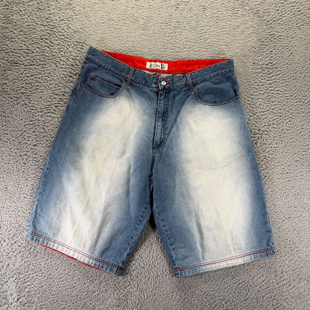 Vintage GB Design Lab Shorts Mens 42 Blue Cotton Denim Bermuda Faded Baggy USA